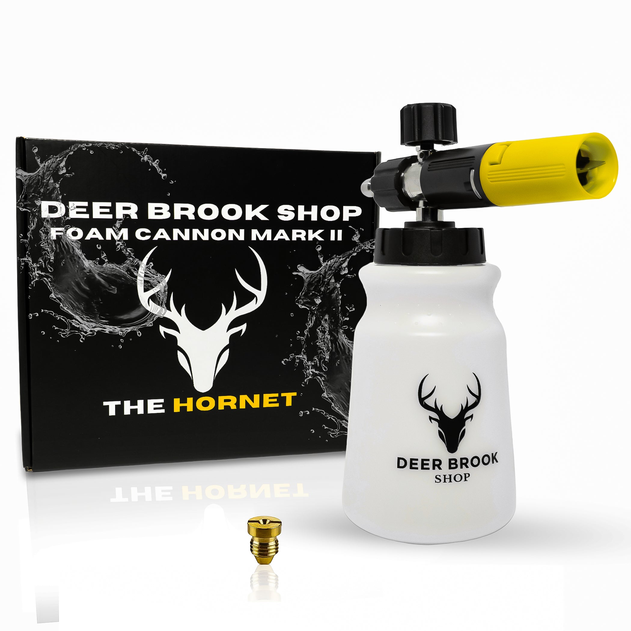 Deer Brook Shop The HORNET Foam Cannon(1L Wide Neck Bottle),  Pressure Washer Soap Gun Attachment with Adjustable Foam Dial, 1/4" Quick Connector, Soap Blaster for Car, Truck, and SUV Washing